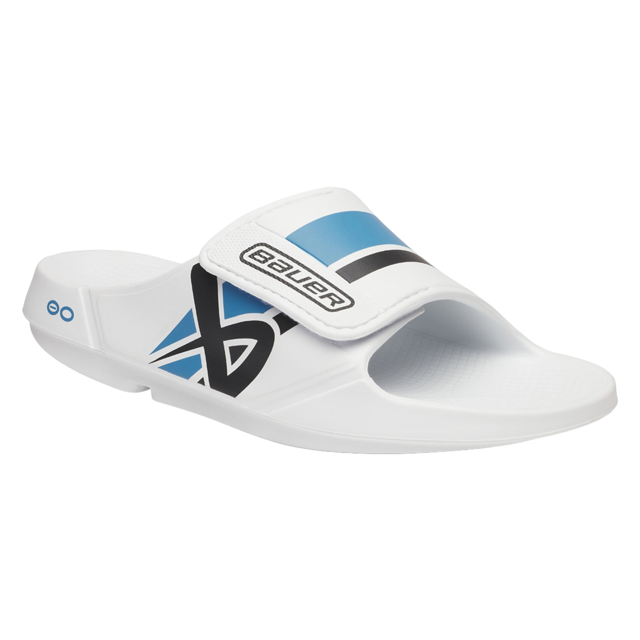 S25 BAUER OOFOS SPORT FLEX SLIDE JUNIOR WHITE/BLUE