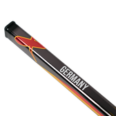 Black object with red and yellow design and 'GERMANY' text on a white background